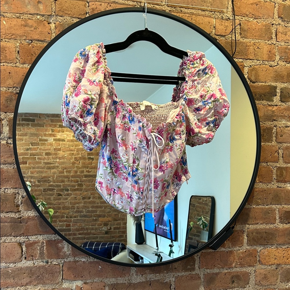 Astr Pink and Purple Floral Blouse